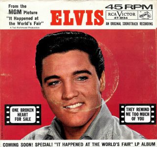 Elvis Presley " One Broken Heart For Sale/they Remind.  " Rca 8134 (1963) 45 & Ps