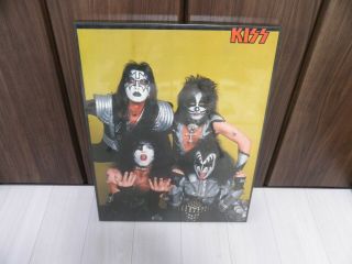 Kiss Victor Promo Poster For Love Gun Lp Album W/wooden Panel Japan Made Rare
