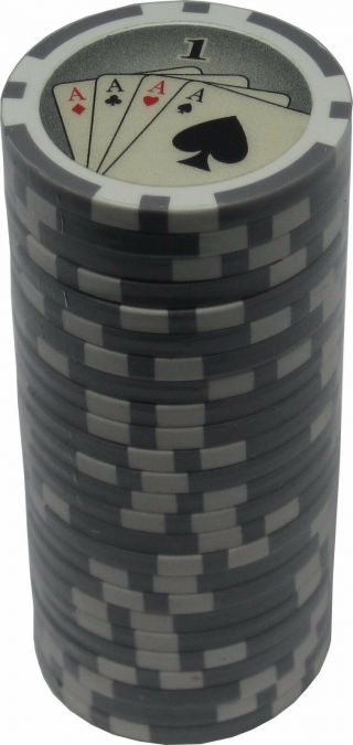Poker Chips (25) " 1 " Winning Hand 11.  5 G Clay Composite