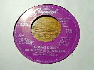 Thomas Dolby " She Blinded Me With Science " 45 Rpm
