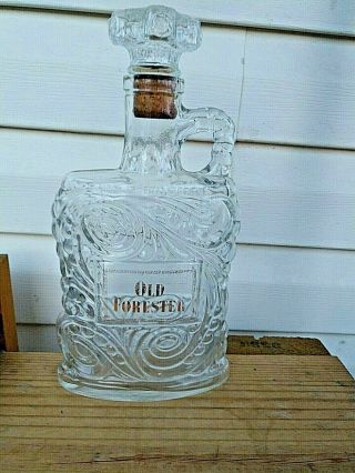 Vintage Old Forester Bottle Kentucky Bourbon Whiskey Decanter Collectible Empty