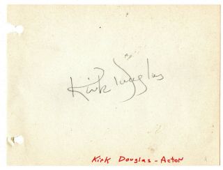 Kirk Douglas Actor Vintage Signature On Album Page