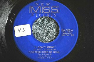 Soul 45 Rpm Record By - Contributors Of Soul - I Don 