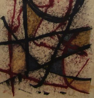 Mullen Signed Powerful Abstract Expressionist Head Mixed Media Painting NO RES. 4