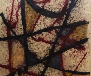 Mullen Signed Powerful Abstract Expressionist Head Mixed Media Painting NO RES. 6
