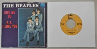 The Beatles Love Me Do/P.  S.  I Love You Picture Sleeve VG,  Vinyl 2