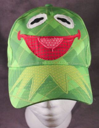 Disney Muppets Kermit The Frog Plaid Green Baseball Cap Hat Nwt