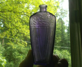 Amethyst 1920s Art Deco Perfume Bottle Unique Shape