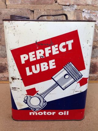 Vintage Perfect Lube Sae 40 2 Gallon Motor Oil Can