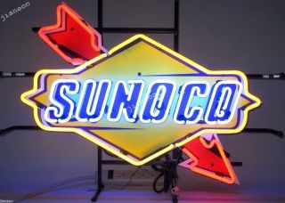 Sunoco Racing Fuel Decal Gas Motor Oil Pump Station Real Neon Light Sign