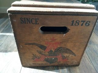 Vintage Anheuser Bucsh bud beer box wood crate Budweiser Case 5