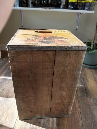 Vintage Anheuser Bucsh bud beer box wood crate Budweiser Case 6