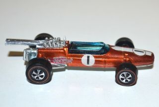 Vintage 1960s Mattel Hot Wheels Redline Orange Brarham Repco F1 Car