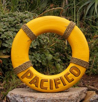 Pacifico Wood Life Ring Beer Sign Nautical Tiki Bar Pub Man Cave 15 "
