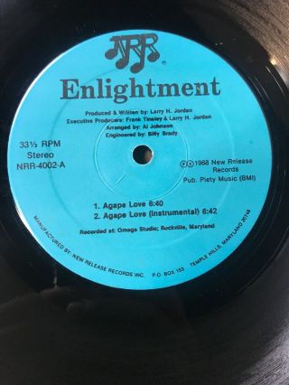 Enlightment Agape Love 12” Rare Private Boogie Gospel Disco Nm