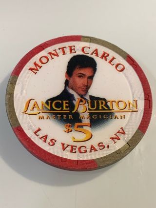 Monte Carlo Lance Burton $5 Casino Chip Las Vegas Nevada 3.  99