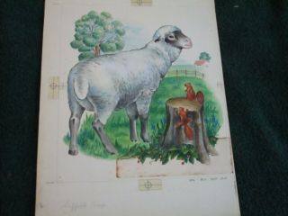 Sheep 1950 ' s Real Cloth Book Art and Matching Complete Book 2