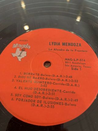 BORRATE LYDIA MENDOZA LA ALONDRA DE LA FRONTERA MAGDA RECORDS VINYL RECORD 4