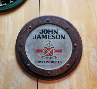 Vintage 1970s John Jameson Irish Whiskey Wooden Sign Beer Bar Pub Gas Oil Soda