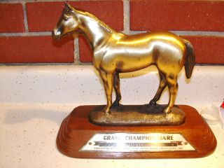Vintage Aqha Horse Trophy,  1980,  Beloit Wi,  Mare 10 1/2 " X 5 1/2 " X 9 " Hi