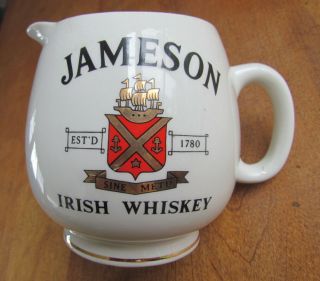 Vintage Jameson Irish Whiskey Bar Water Pitcher Arklow Made In Ireland Ex