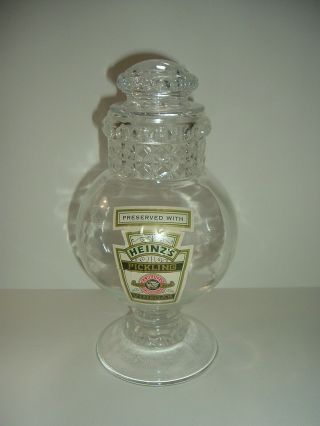 H J Heinz Apothecary Pickling Vinegar Big Lidded Glass Jar