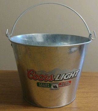 Coors Light Galvanized Metal Ice Bucket With Handle