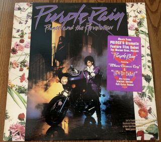 Prince Purple Rain Lp 1984 Purple Vinyl Promo,  Poster Rare