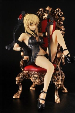 Anime Fate/stay Night Saber Throne Pajamas Ver.  Pvc Figure Toy No Box 16cm Black