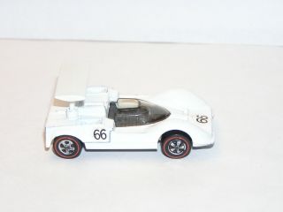 1969 Hot Wheels Redline GRAND PRIX Chaparral 2G BRIGHT WHITE YR2 ALL 2