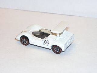 1969 Hot Wheels Redline GRAND PRIX Chaparral 2G BRIGHT WHITE YR2 ALL 3