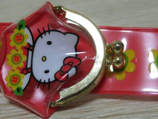 So RARE 1997 Japan Sanrio Hello Kitty Vintage Wrist Purse Kiss Lock Coin Case 　 5