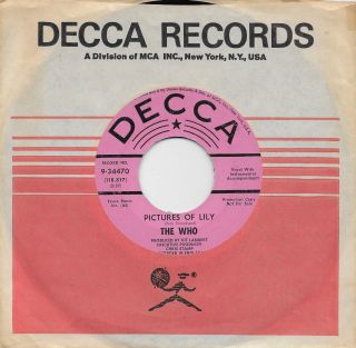 The Who Picture Of Lily Rare Promo 45 From 1967