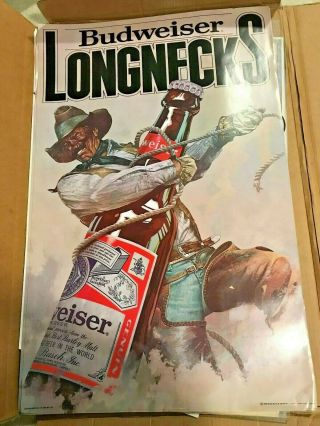 Budweiser Longneck Poster 1980 