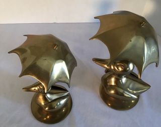 Vintage Solid Brass Ducks with Umbrellas Figurines 7.  5” & 8.  5” Tall 2 6