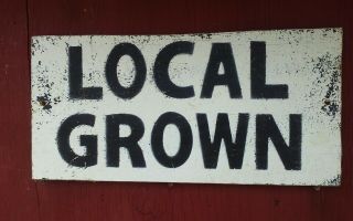 Vintage Wooden Produce Sign Vegetable Stand Local Grown