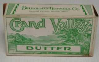Vintage Bridgeman Russell Co Grand Valley 1/2 Pound Butter Box Duluth Mn