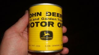 Vintage John Deere Lawn & Garden Tractor 8 Oz Oil Can Full Can RARE 3