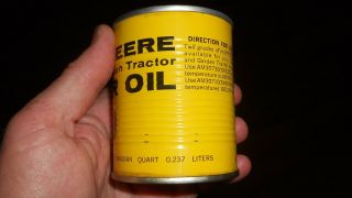 Vintage John Deere Lawn & Garden Tractor 8 Oz Oil Can Full Can RARE 4