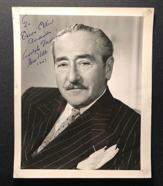 Adolphe Menjou Authentic Autograph Vintage Glossy Movie Star Photo With Jas Cert