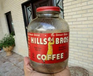 HILLS BROS COFFEE 1 POUND JAR The Correct Grind RED CAN BRAND 1939 - 1942 2