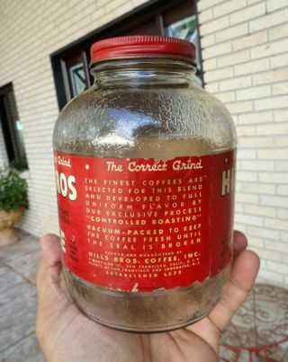 HILLS BROS COFFEE 1 POUND JAR The Correct Grind RED CAN BRAND 1939 - 1942 4