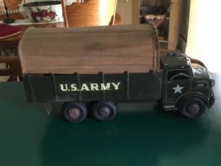 Vintage Pressed Steel Marx Lumar Us Army Transport Truck