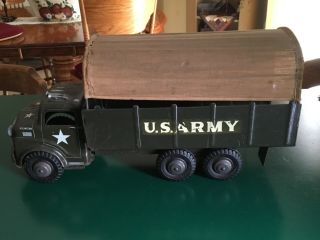 Vintage Pressed Steel Marx Lumar US Army Transport Truck 4