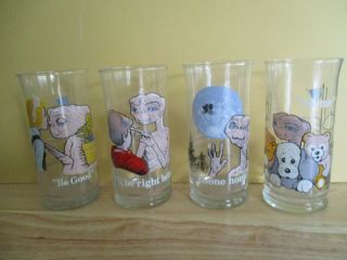 1982 E.  T.  Limited Edition Collector Series Drinking Glasses Set Of 4