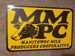 Manitowac Milk Producers Cooperative Metal Sign Farm Barn Cow Dairy Cheese Wis