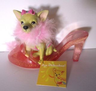 Aye Chihuahua Princess Pink Slipper Shoe 13329 Mexican Dog Figurine Decor