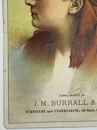 Old Trade Card J.  M.  Burral & Co.  Furniture & Undertaking Waterbury,  Connecticut 3