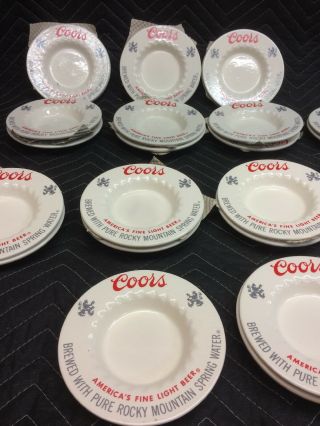 1/4 Case 24 qty Vintage 1970 ' s Coors Beer Company Promotional Ceramic Ashtrays 4