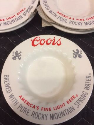 1/4 Case 24 qty Vintage 1970 ' s Coors Beer Company Promotional Ceramic Ashtrays 7